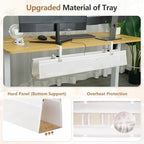 SHUWEI 35.6" Under Desk Cable Management Tray, Mesh, No-Drill Mount, White - Image 3