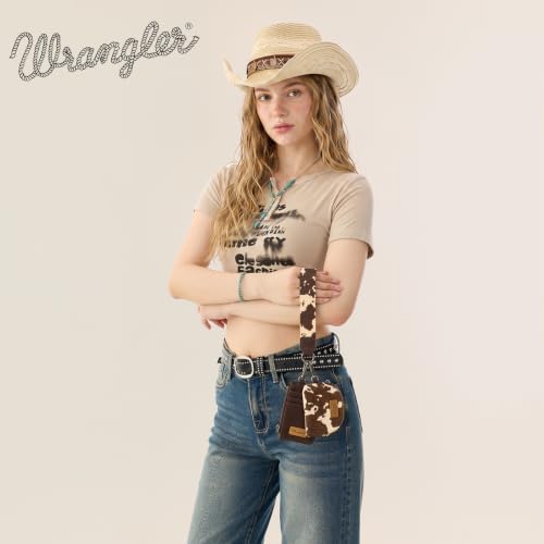 Wrangler Keychain Wristlet Wallets for Women Western Dual Pouch Wristlet Credit Card Holder Wallet - Image 2