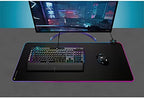 Corsair MM700 RGB Extended Cloth Gaming Mouse Pad - 36.6" x 15.8" - 360° RGB Lighting - Two USB Port Hub - Thick Rubber - Black - Image 2