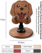 Gift for Dog Lovers – Wooden Dog Phone Stand – 360° Rotating Handmade Desk Decor – Solid Wood Desk Companion for Home Office (Golden Retriever) - Image 5