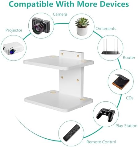WALI 2 Tier Floating TV Wall Shelf for Projector, DVD Player - Image 3