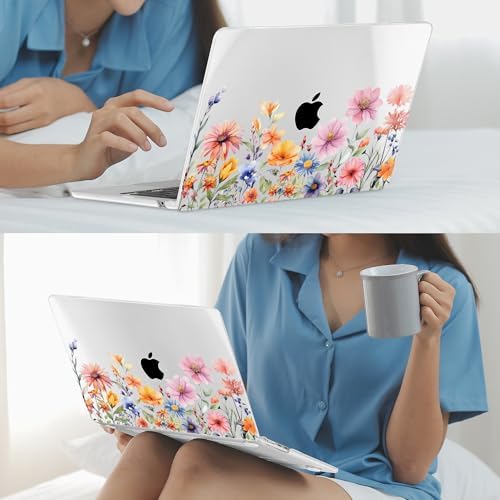 Mektron for 2026/2025/2024/2023 MacBook Air 15 INCH M5 A3448 /M4 A3241 /M3 A3114 /M2 A2941 Case, Printed Plastic Hard Shell Cover with 15.3" Liquid Retina Display Touch ID, Floral P165 - Image 7