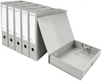 HUA JIE 6 Pack A4 Storage File Boxes Plastic Archives Cases with Clip,Grey by HUA+JIE