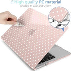 MEEgoodo for M5/M4/M3/M2 MacBook Air 15 inch Case 2026 2025 2024 2023, Case Fit Model (A3448/A3241/A3114/A2941) for MacBook Air 15.3 inch, Pink & White Polka Dots - Image 4