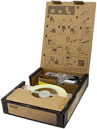 Epson LABELWORKS B224VTBYPX Bulk Vinyl Tape - Black on Yellow - 1" (24mm) by EpsonLABELWORKS