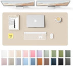 YSAGi Leather Desk Protector, Office Mat, Large Mouse Mat, Non-Slip PU Leather Blotter, Laptop Pad, Waterproof Writing Pad for Office and Home (Eggshell, 47.2" x 23.6") by YSAGi