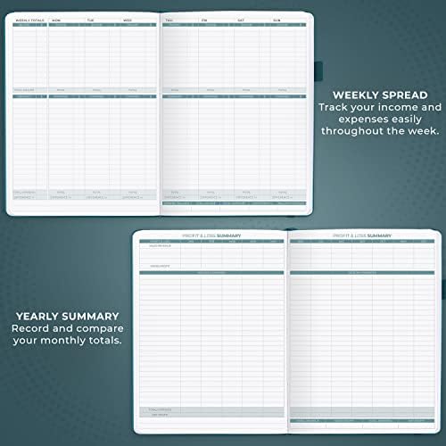 Clever Fox Income & Expense Tracker, Business Ledger 5.8x8.3 Dark Teal - Image 5