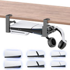Kosker No-Drill PS5/Slim/Pro Under Desk Mount, Metal Under Desk PS 5 Mount for PS5 Slim Digital & Disc, PS 5 Holder Under Desk with Clamp, Screw and EVA Foam for PS 5/Slim/Pro Digital Console by KOSKER