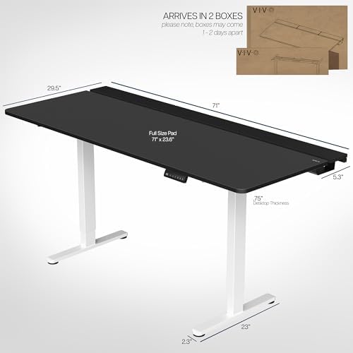 VIVO Black 71 x 30 in Standing Desk, DESK-KIT-E2W-P3B-71 - Image 3