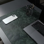 Jersey Genuine Calfskin Leather Desk Pad, Office Desk Mat with Non-Slip Bottom, Smooth Surface for Mouse & Keyboard, Desk Protector (14.6x31.5 inches) (Dark Green) - Image 4