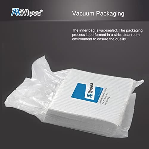 AAWipes ESD-Safe Wipes (9"x9", 100 pcs) - Lint-Free Cleanroom Cloth Wipers, Polyester-Carbon Blend (CE16009) (Pack of 2) - Image 2