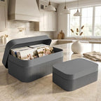 Decorative Storage Boxes with Lids - Set of 2 Fluted Photo Organizer Bins - Image 2