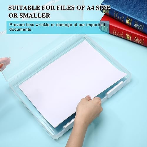 PerKoop 6 Pcs Clear Paper Storage Box,12.4 x 9.84 x 1.18 Inches,White - Image 4