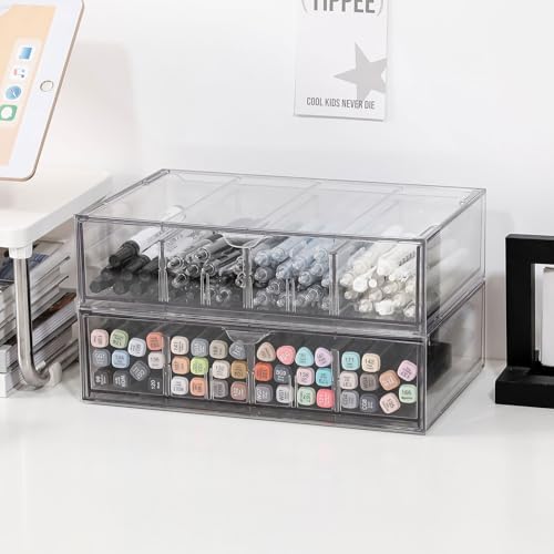 Clear Pen Organizer with Drawer, 2 Pack - Image 5