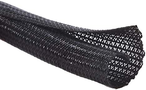 Alex Tech 20ft - 1.5 inch Cord Protector Wire Loom Tubing Cable Sleeve Split Sleeving for USB Cable Power Cord Audio Video Cable - Protect Cat from Chewing Cords - Black by AlexTech