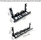No Drill Under Desk Cable Tray, Heavy Duty Metal Organizer - Image 2