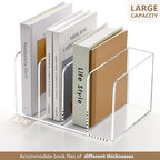 SANRUI Acrylic Desk Magazine File Holder, Clear,4 Vertical Compartments - Image 4