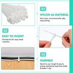 Shappy 36 Inch 50 Pack Large Zip Ties Heavy Duty Wire Ties, White - Image 4