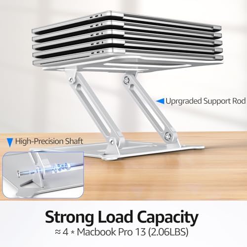 Urmust Adjustable Laptop Stand for Desk, 10-15.6“ Laptop Riser, Silver - Image 5
