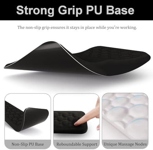 Ospelelf Keyboard Wrist Rest Ergonomic Mouse Pad with Wrist Rest, Arm Wrist Rest for Computer, Office and Gaming,Black - Image 3