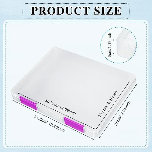 PerKoop 6 Pcs Clear Paper Storage Box,12.4 x 9.84 x 1.18 Inches,Colorful - Image 2