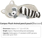KOKUYO Plush Animal Pencil Holder with Tail Pouch for Storage, Raccoon - Image 2