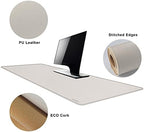 MAIDERN 55” x 24” Cork & Leather Desk Pad, Large XXL Desk Mat (Cream) - Image 3