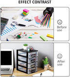 SEWACC 4-layer Plastic Drawers, Portable Storage Drawers Multi-functional Desk Storage Organizer - Image 5