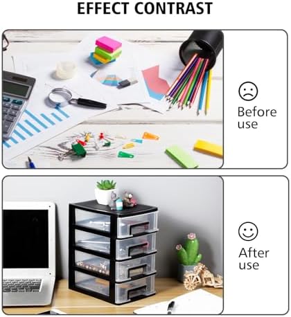 SEWACC 4-layer Plastic Drawers, Portable Storage Drawers Multi-functional Desk Storage Organizer - Image 5