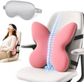Back Support for Office Chair,Lumbar Support Pillow for Office Chair,Back Pillow for Chair,Memory Foam Back Cushion for Car Seat,Computer Chair Cushion,Removable &Washable Cover (Enhanced Pink) by FoKon