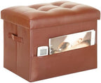Storage Ottoman, Small Folding Foot Stools Ottoman for Dorm, Light Brown by YourHomeDeservesBetter