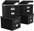 File Organizer Box with Lids, Collapsible File Folder Organizer by Huolewa