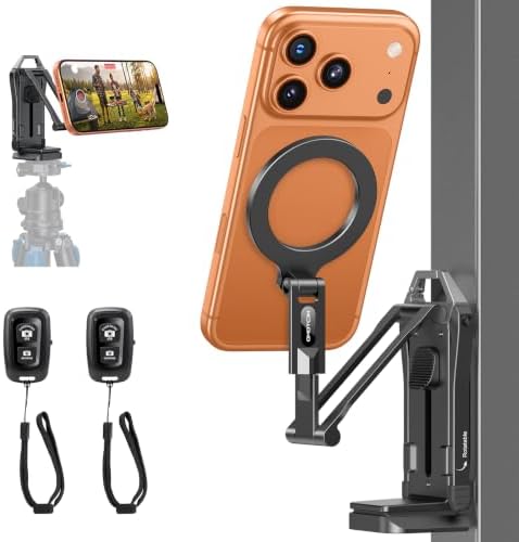OMOTON TP02-Pro-BK Magnetic Phone Holder Kit with & 2 Remotes by OMOTON