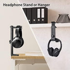 SCUUBE Headset Stand Headphone Stand 360 Degree Rotating Headphone Stand 2 in 1, Above&Under Desk Gaming Headset Holder Mount Hook Headset Stand Headset Holder Headphones Holder - Image 6