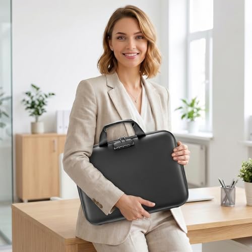 Fireproof Document Box with Lock, Hard case Fireproof File Organizer with 13 Pocket Accordion File Folders, Portable Safe Box - Image 2