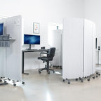 VIVO Freestanding 72 x 66 inch Privacy Panel, Mobile Cubicle Divider, x3 24 inch Wall Partitions, Gray, PP-3-T072G-M - Image 2
