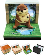 3D Calendar 2027, Unique 3D Memo Pad Tear Away Time Piece Calendar, Fun DIY Paper Carving Art 3D Desk Calendar Notepad Gift for Christmas, New Year (Sea Otter) by Easolay