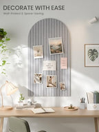 Large Arched Felt Bulletin Board 47.2''×25.5'', Soft Gray - Image 2