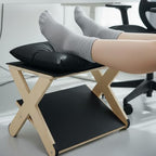 Foot Rest for Under Desk at Work, Non-Slip Wooden Under Desk Footrest, Ergonomic Foot Stools for Office Home (Black, OneSize) - Image 2