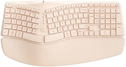 Split Ergonomic Keyboard Wireless with Cushioned Wrist & Palm Rest by TISHLED