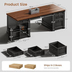 SEDETA 67" Office Executive Desk with 4 Drawers, Storage Cabinet & Outlet - Image 2