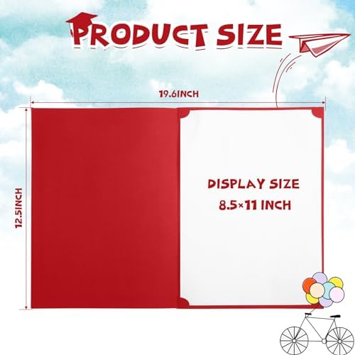 Fainne 80 Pcs 80 Pieces Certificate Holders Diploma Holder, Bright Red - Image 2