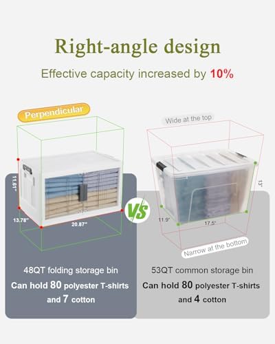 OlarHike 48QT Storage Bins with Lids for Home, Closet, Dorm, Room, 4 Pack - Image 6