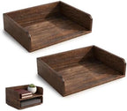 Wooden Desk Organizer, 2-Tier Stackable Wood Inbox Tray for Office, Home & School by Unknown