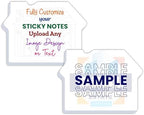 Personalized House Shaped Sticky Notes with Text or Logo, 25 Sheets Customized Memo Pads for Promo, Office, Home and School, Custom Pad Gifts Useful for Teacher, Staff, and Student Supplies 2,500 Qty by CUSTOMIZE123