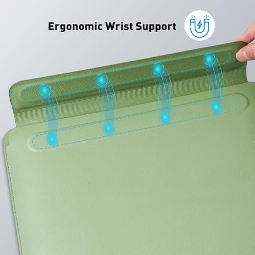 AboveTEK Laptop Bag Sleeve for MacBook Computer Expandable Storage, Two Adjustable Angles, Ultra-Slim Stylish, Fits 13"-14" Laptops - Blue - Image 6
