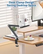 Desk Clamp Acrylic Book Stand for Reading, Ergonomic Design Adjustable Height up to 20 inches with Rotating Bases Cookbook Stand, Suitable for Recipe, Sheet Music, Tablet(Gray) - Image 3