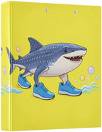 ALAZA Tralalero Tralala Meme Italian Brainrot Shark 6 3 Ring Binder 1.5 Inch Three Ring Office Binders w/clipboard & 3 Pockets, Hold 200 Sheets, 2 pcs by ALAZA