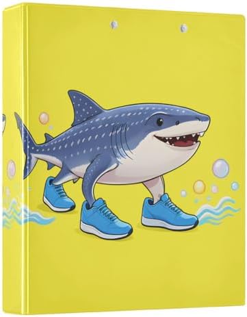 ALAZA Tralalero Tralala Meme Italian Brainrot Shark 6 3 Ring Binder 1.5 Inch Three Ring Office Binders w/clipboard & 3 Pockets, Hold 200 Sheets, 2 pcs by ALAZA