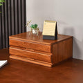 Solid Wood Drawer Desktop Storage Box, Multi-Layer Jewelry File Storage Drawer, Vertical Stackable Desk Organizers Cabinets with Handle for Office Area Study Home(2 Layer, Walnut) by Unknown